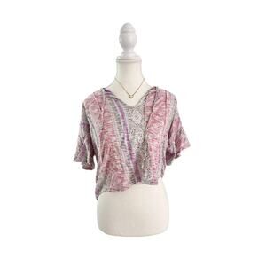 Lucky Brand Size Small Vintage Angel Sleeve Slightly Off Shoulder Top